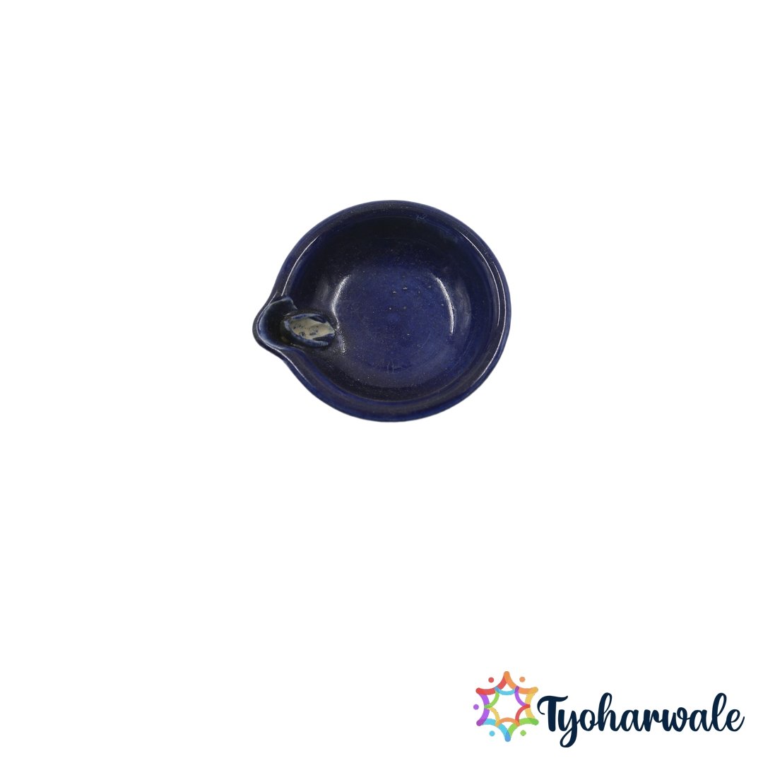 Angan Diya Blue | Decorative blue diya for Diwali & Rangoli Decoration | Traditional pooja diya for Festive Home Décor