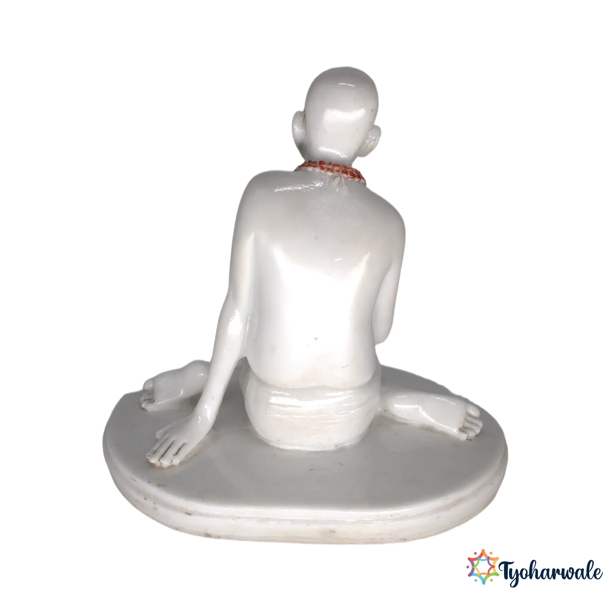 Shri Swami Samarth Idol (White Classic)6.5' | Marble Dust Resin Murti | Swami Samarth Statue for Home Mandir | Daily Pooja Idol | Religious Gift | Traditional Murti