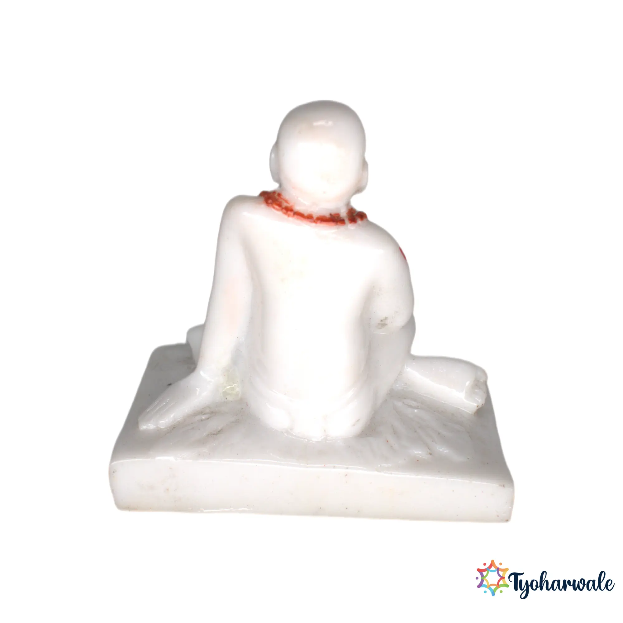 Swami Samarth Idol (White)3' | Marble Dust Resin Murti | Shri Swami Samarth Statue | Home Mandir Murti | Daily Pooja Idol | Religious Gift