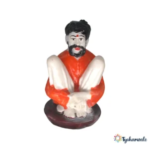 Shankar Maharaj Idol (multi colour) 4.5'  | Marble Dust Resin Murti | Sadguru Shankar Maharaj Statue | Home Mandir Idol | Daily Pooja Murti | Religious Gift