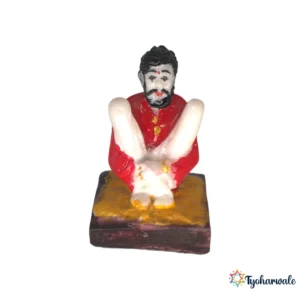 Shankar Maharaj Idol (Red & White Multicolour Finish) | Marble Dust Resin Murti | Shankar Maharaj Statue for Home Mandir | Daily Pooja Idol | Shankar Maharaj Murti | Religious Gift | Devotional Saint Idol