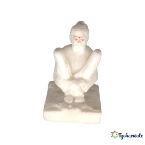 Shankar Maharaj Idol (White Finish) 3' | Marble Dust Resin Murti | Sadguru Shankar Maharaj Statue | Home Mandir Idol | Daily Pooja Murti | Religious Gift