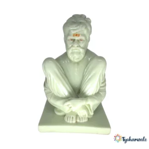 Shankar Maharaj Idol (Radium Green Finish) 8' | Marble Dust Resin Murti | Sadguru Shankar Maharaj Statue | Home Mandir Idol | Daily Pooja Murti | Religious Gift