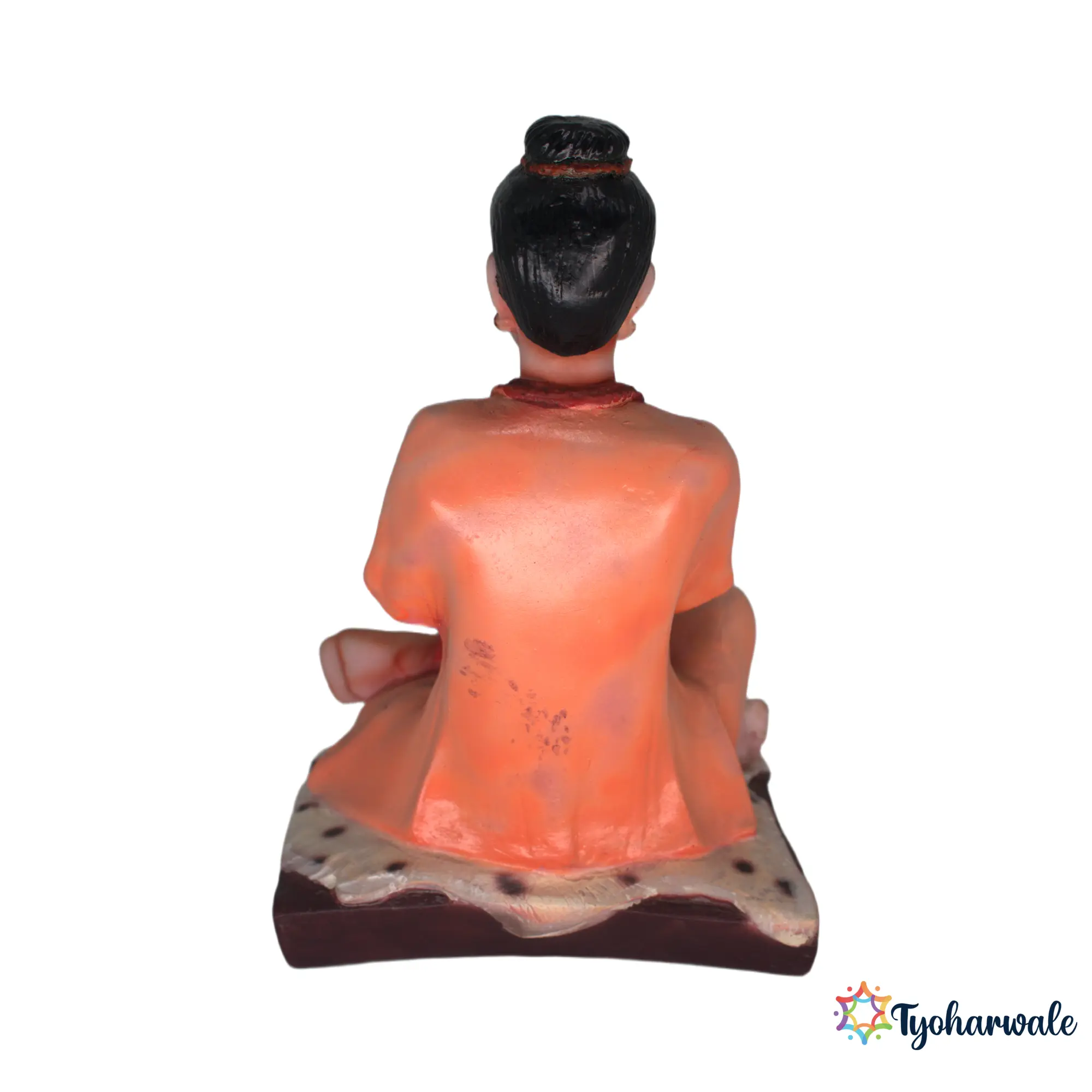 Shripad Vallabh Idol (Saffron Orange)5.5' | Marble Dust Resin Murti | Sripada Srivallabha Statue | Datta Avatar Idol | Home Mandir Murti | Daily Pooja Idol | Religious Gift