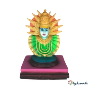 Yellamma Devi Idol (Green & Gold) 6' | Marble Dust Resin Murti | Renuka Yellamma Statue | Home Mandir Idol | Daily Pooja Murti | Religious Gift