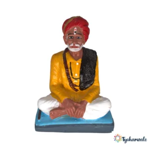 Balumama Idol (Traditional Multicolour Finish)4.5' | Marble Dust Resin Murti | Shri Balumama Statue | Home Mandir Idol | Daily Pooja Murti | Religious Gift