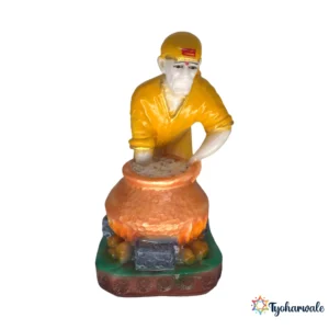 Sai Baba Idol (Traditional Multicolour Finish)6' | Marble Dust Resin Murti | Shirdi Sai Baba Statue for Home Mandir | Daily Pooja Idol | Devotional Murti | Religious Gift | Sai Baba Murti