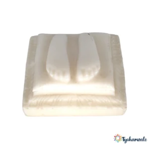 Charan Paduka Sacred Feet Idol (White Marble Finish)1' | Marble Dust Resin | Charan Paduka for Home Mandir | Daily Pooja Idol | Devotional Holy Feet Murti | Religious Gift | Pooja Room Décor