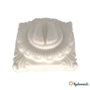 Charan Paduka Sacred Feet Idol (White Marble Finish) | Marble Dust Resin | Charan Paduka for Home Mandir | Daily Pooja Idol | Devotional Holy Feet Murti | Religious Gift | Pooja Room Décor