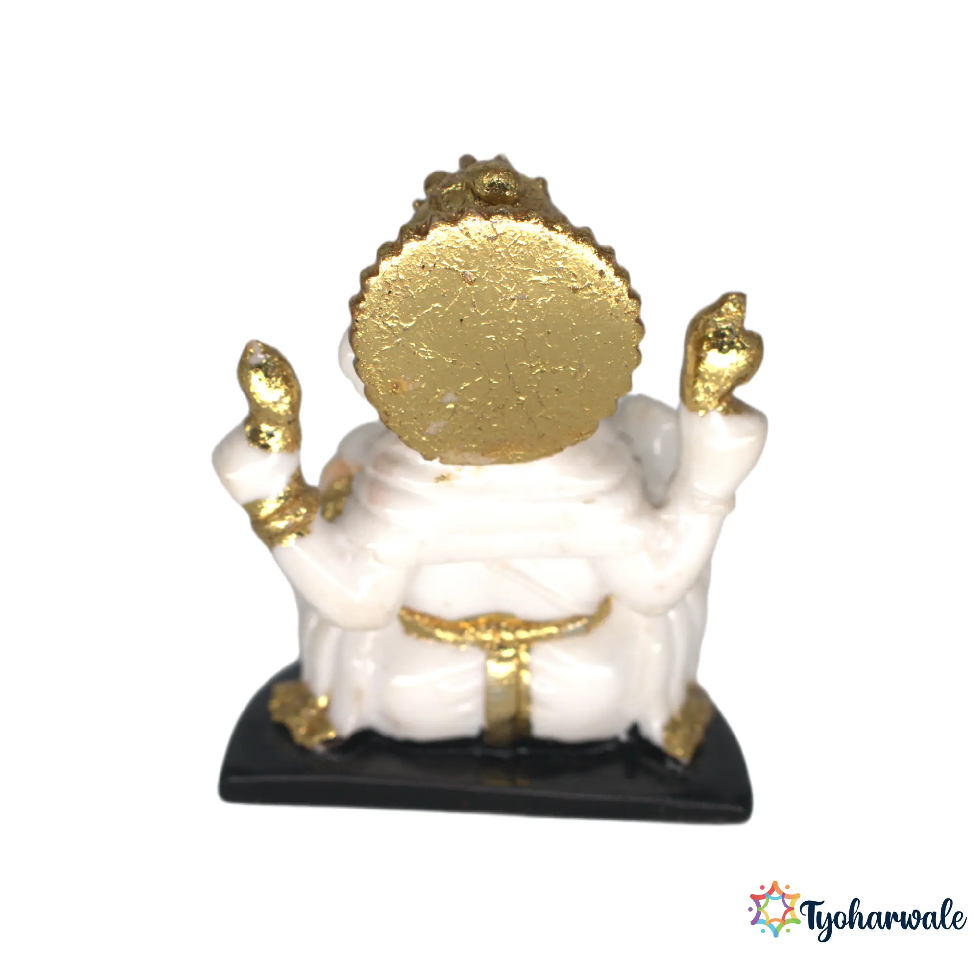Ganesh Idol (White Marble Finish)2.5' | Marble Dust Resin Murti | Ganesha Statue for Home Mandir | Daily Pooja Idol | Modern Ganesh Murti | Religious Gift | Unique Ganpati Idol for Home Décor