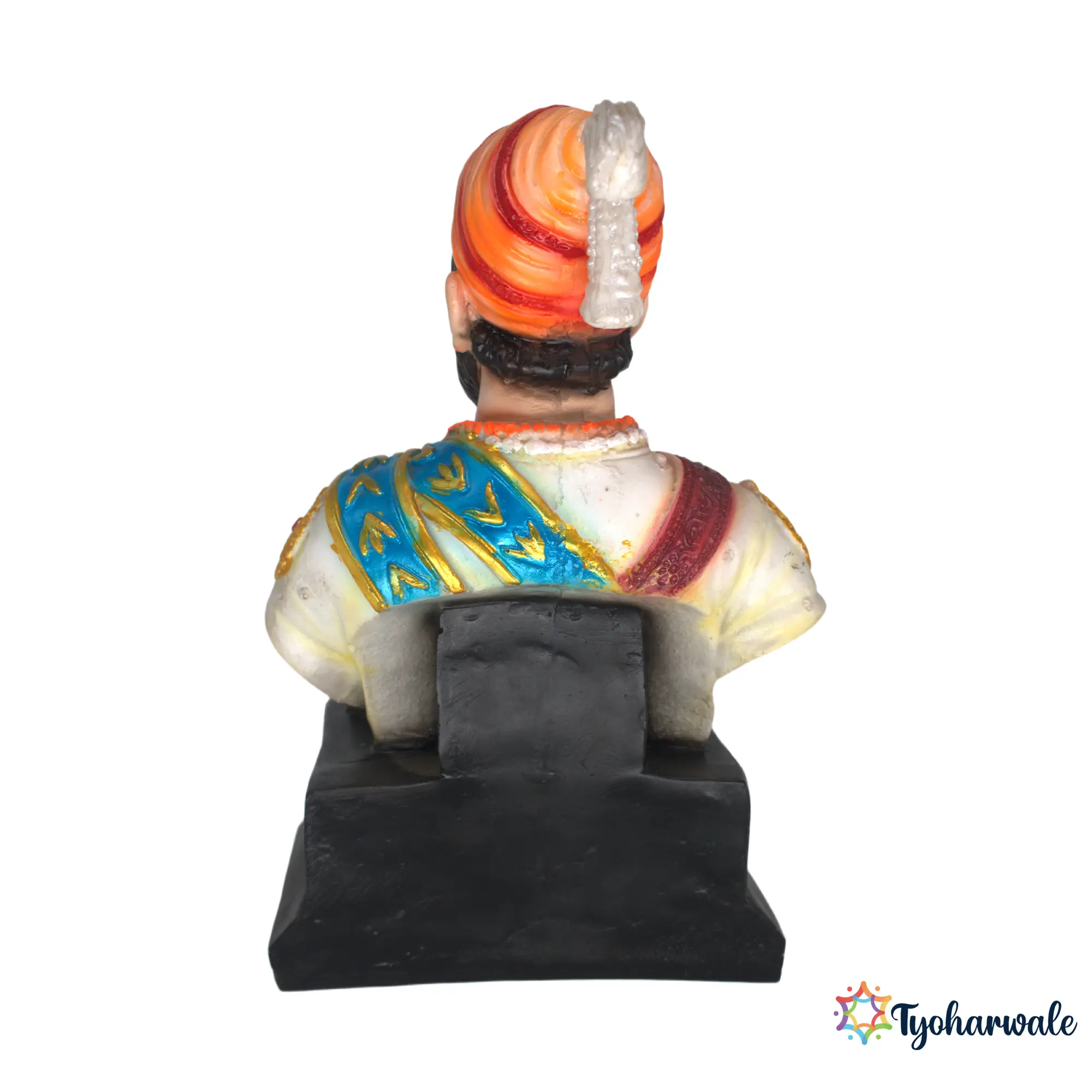 Chhatrapati Shivaji Maharaj Half Bust Idol (Multicolour Finish) | Marble Dust Resin Murti | Shivaji Maharaj Statue for Home & Office | Raja Shivchhatrapati Bust | Maharashtra Pride Gift | Shivaji Maharaj Murti | Shiv Jayanti Special