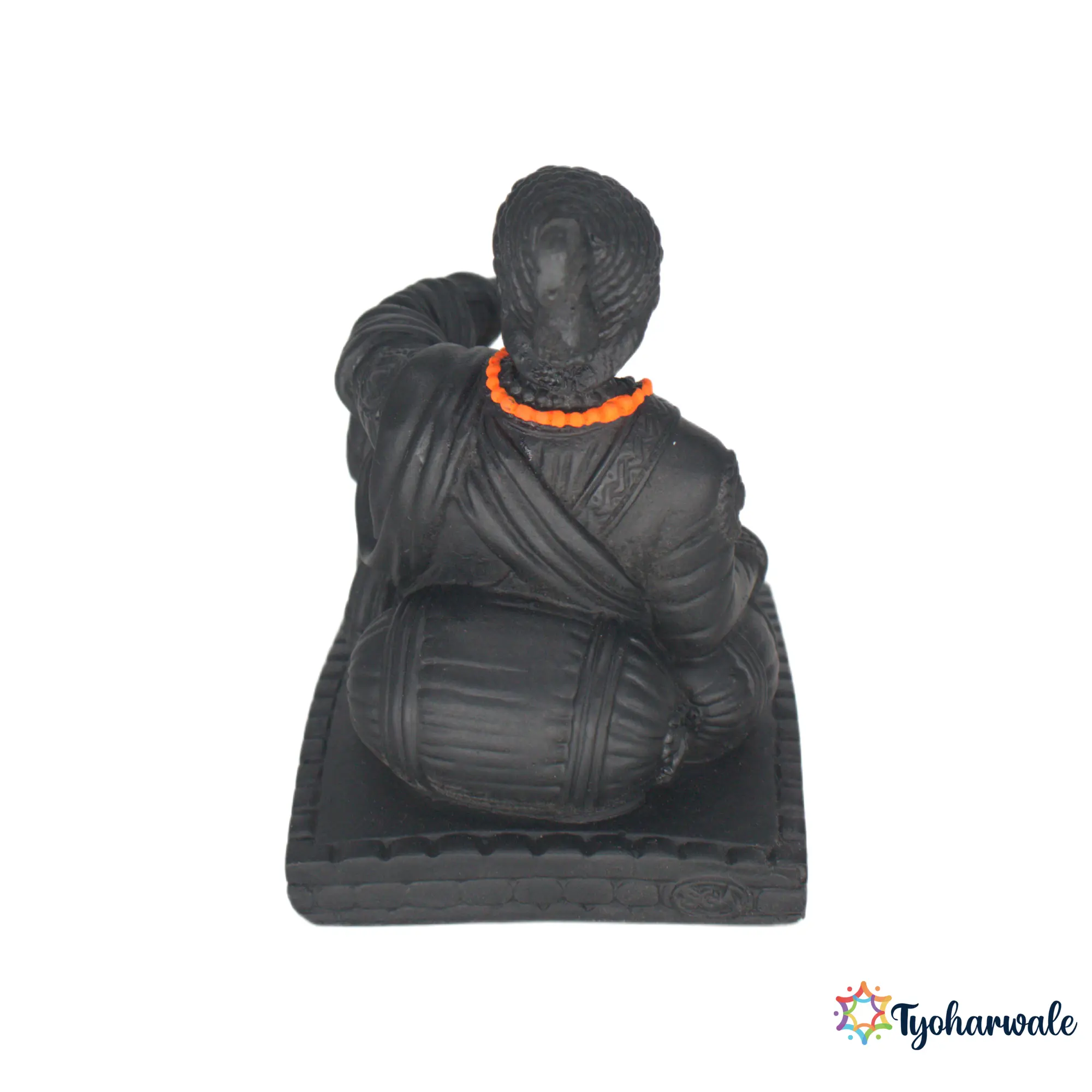 Chhatrapati Shivaji Maharaj Sitting Statue (Black Finish) | Marble Dust Resin Murti | Shivaji Maharaj Idol for Home | Maharashtra Heritage Statue | Office Desk Murti | Cultural Gift