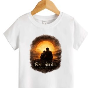 Sanskritforyou Pita Mauna Prema (पिता मौन प्रेम) T-Shirt | 100% Cotton | Father's Day Special | Dad Quote Printed T-Shirt
