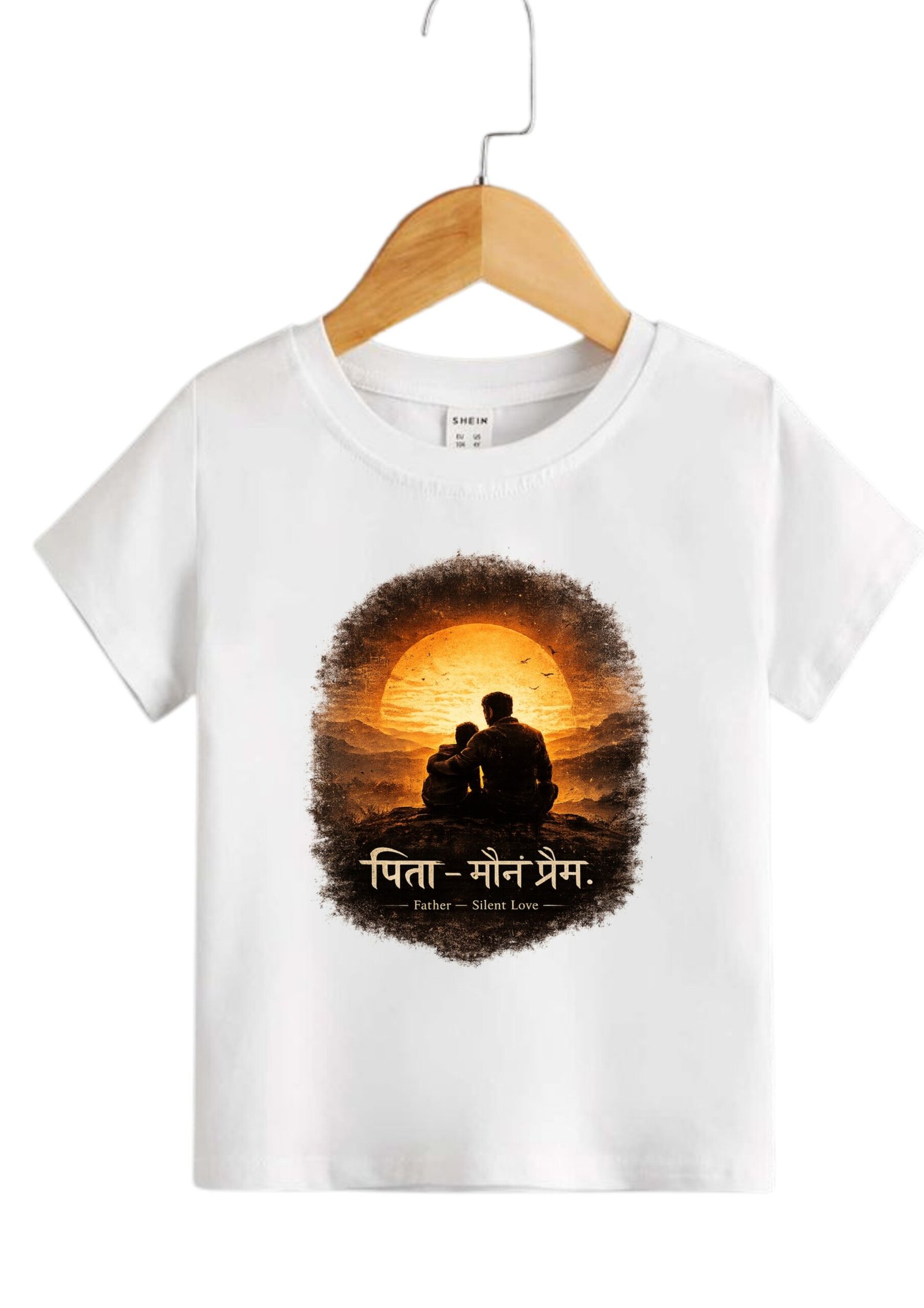 Sanskritforyou Pita Mauna Prema (पिता मौन प्रेम) T-Shirt | 100% Cotton | Father's Day Special | Dad Quote Printed T-Shirt