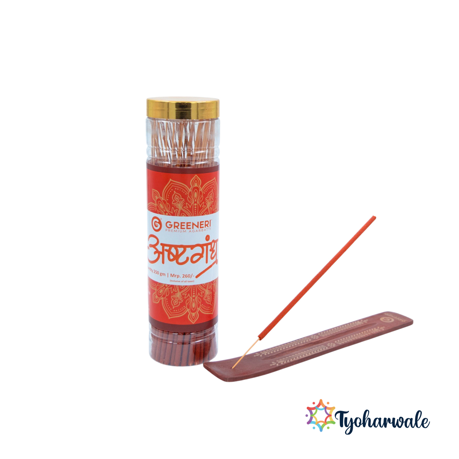 Greeneri Ashtagandha Agarbatti | pack of 3 | 250gm for Daily Pooja & Home Mandir Use