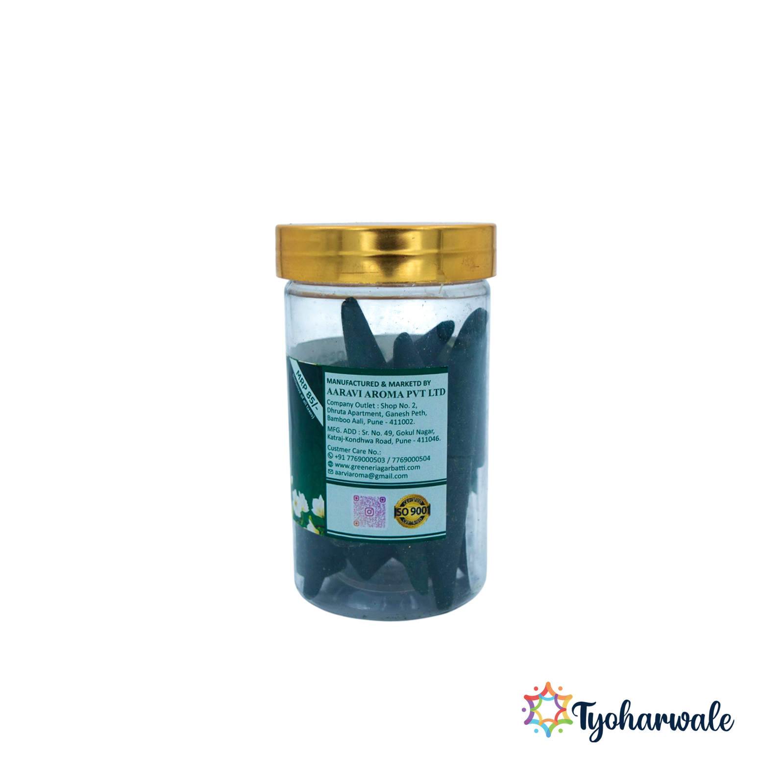 Greeneri Mogra Cone Dhoop | pack of 6 | 100gm Jar for Home Pooja & Daily Use