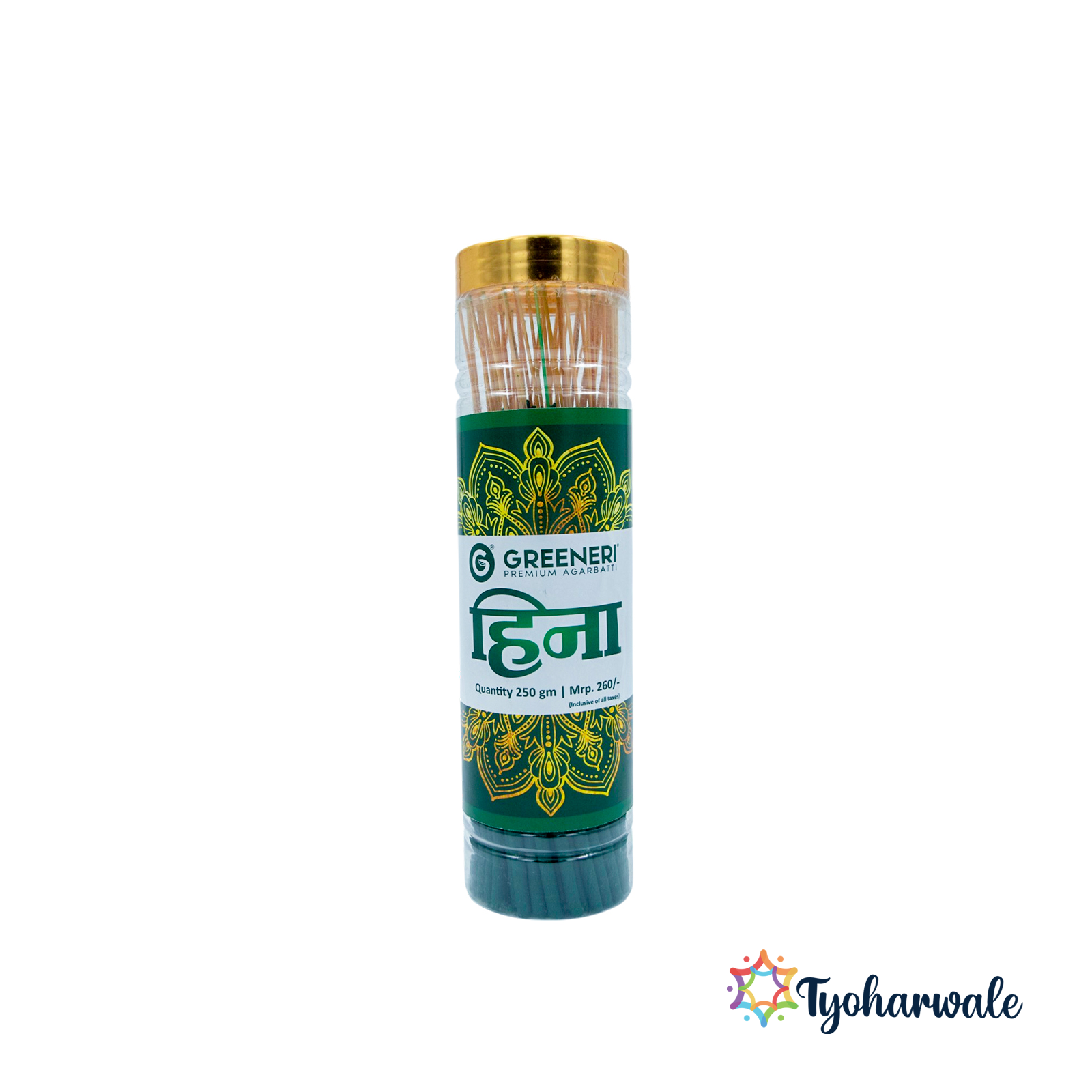 Greeneri Heena Agarbatti Jar | pack of 6 | 250gm for Home Pooja & Daily Aarti Use