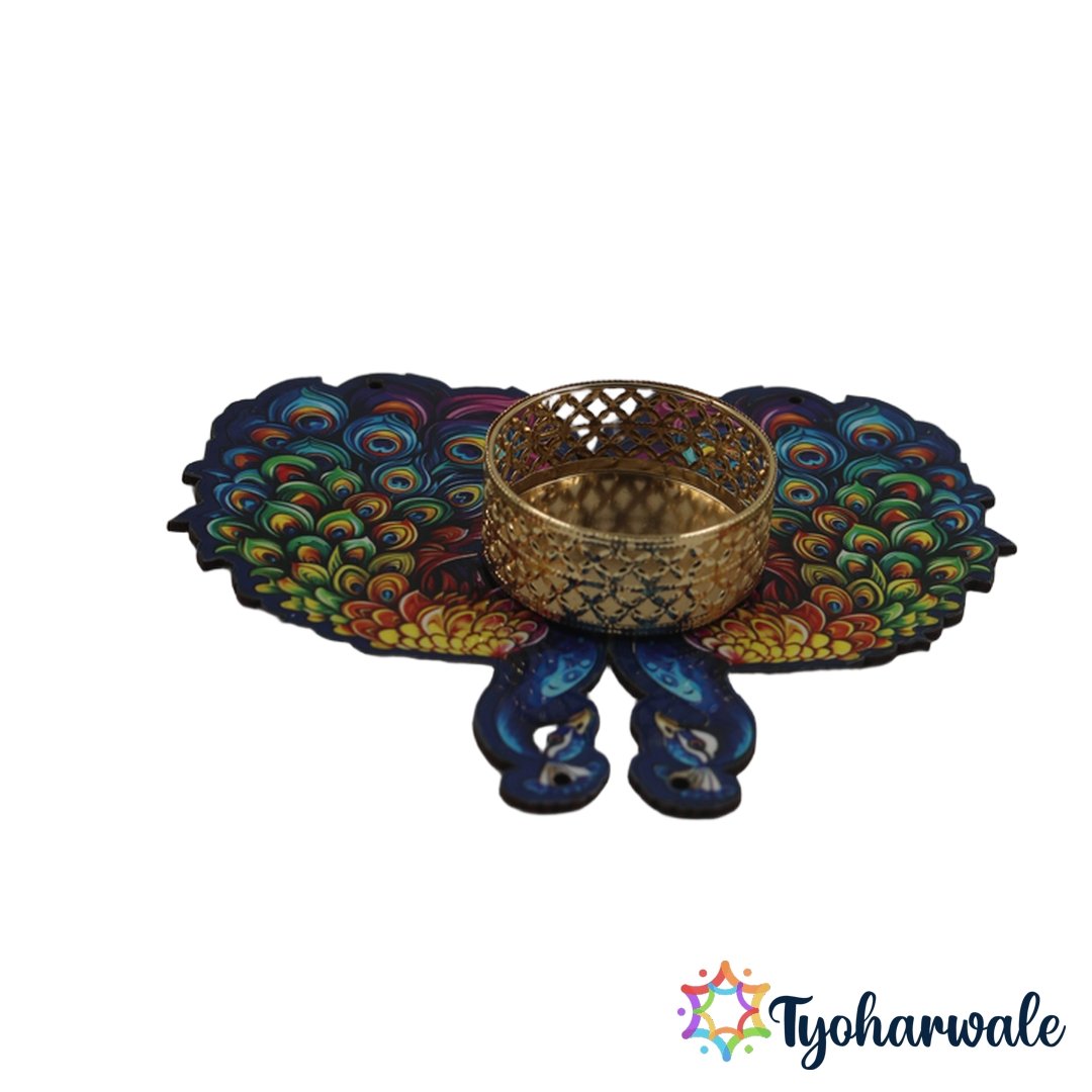 Peacock Tea Light Holder for Diwali Decor