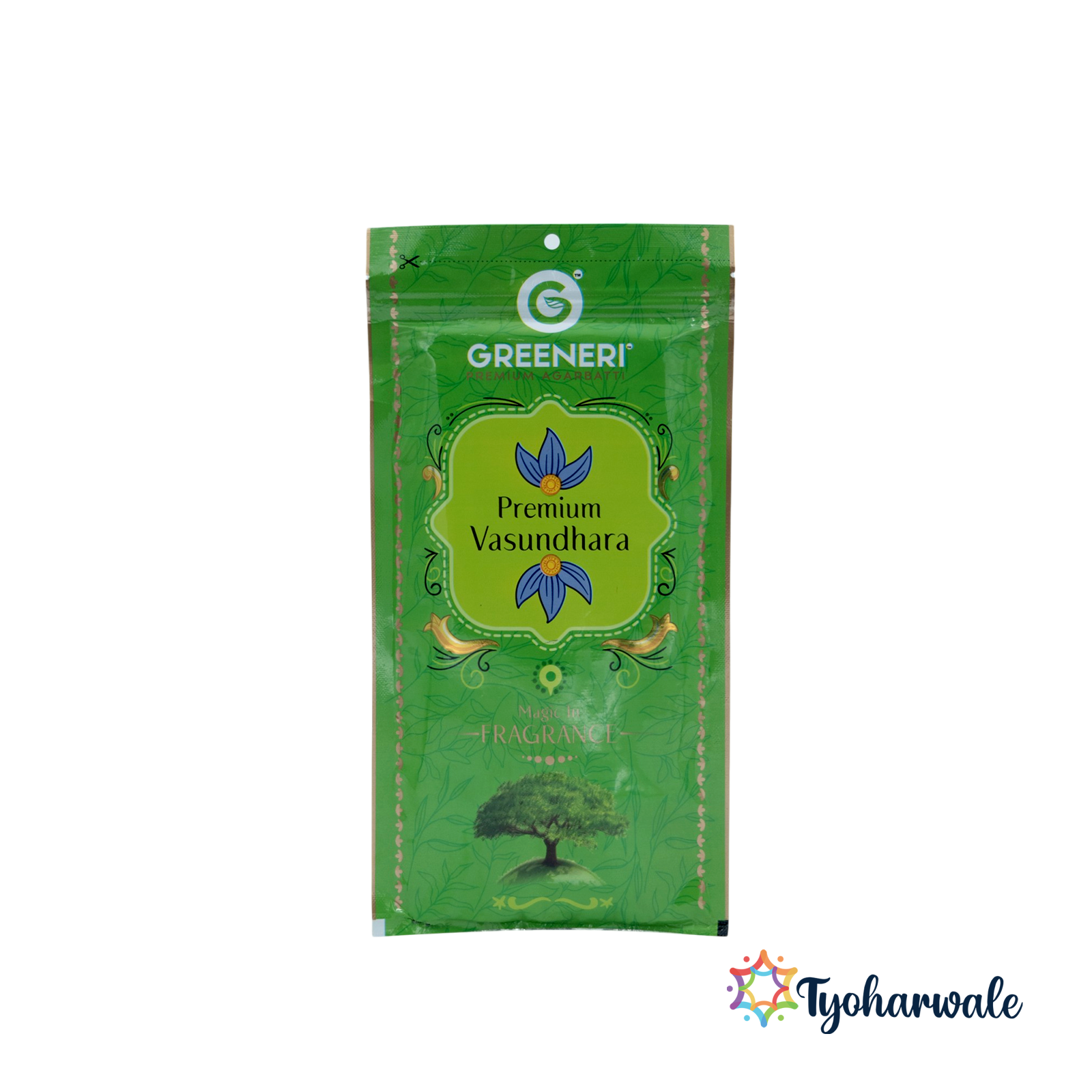Greeneri Premium Vasundhara Agarbatti (Pouch) | pack of 6 | For Home Pooja & Daily Aarti Use