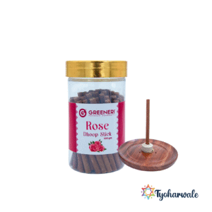 Greeneri Rose Dhoop Stick | pack of 6 | 100gm Jar for Home Pooja & Daily Use