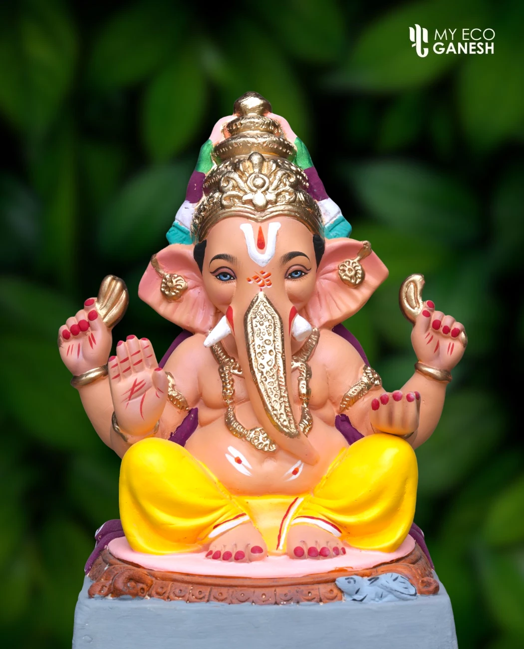 15 Inch Tirupati Balaji Swaroop Bappa with yellow dhotar