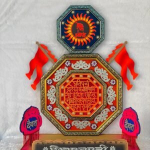 Designer Compact Ganpati Makhar | Eco-Friendly Wooden Throne for Home Bappa Sthapana & Temple Altar