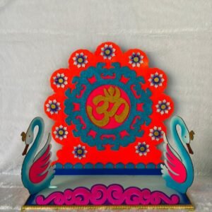 Ganesh Chaturthi Special Golden Makhar | Carved Wooden Prabhavali Throne for Idol & Pooja Altar Setup