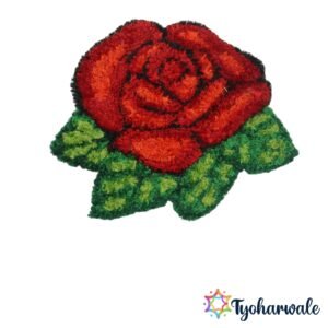 Red rose decorative mat for home and festive decoration.
