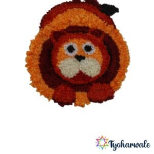 Lion face decorative mat for home and festive decoration.