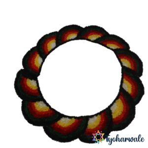 Round floral decorative mat for urli bowl and festive decoration.