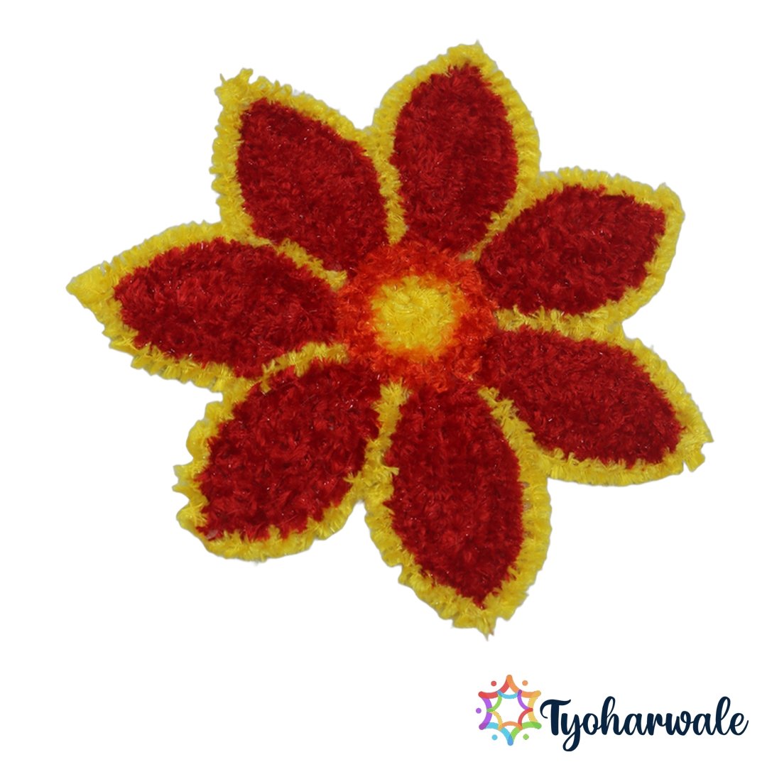 Red Floral Decorative Mat for festive decoration