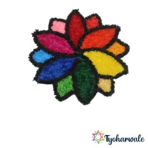 Multicolor flower decorative mat for home and festive decoration.
