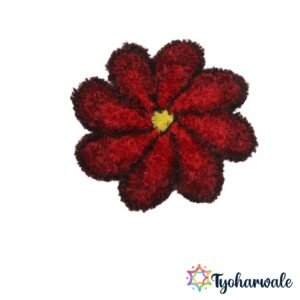 Red flower decorative mat for home and festive decoration.