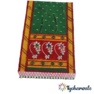 Paithani Saree Design Ready-Made Rangoli Mat with traditional Maharashtrian Nath motifs for festive floor decoration.