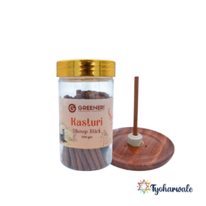 Greeneri Kasturi Dhoop Stick | pack of 6 | 100gm Jar for Home Pooja & Daily Use