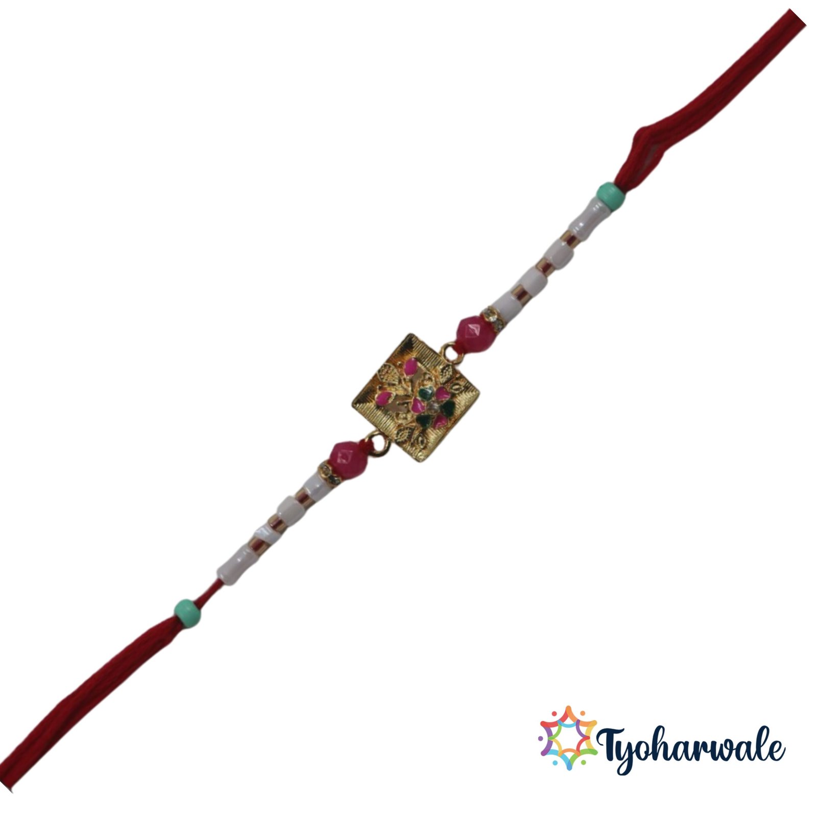 Designer beaded Rakhi for brother full view