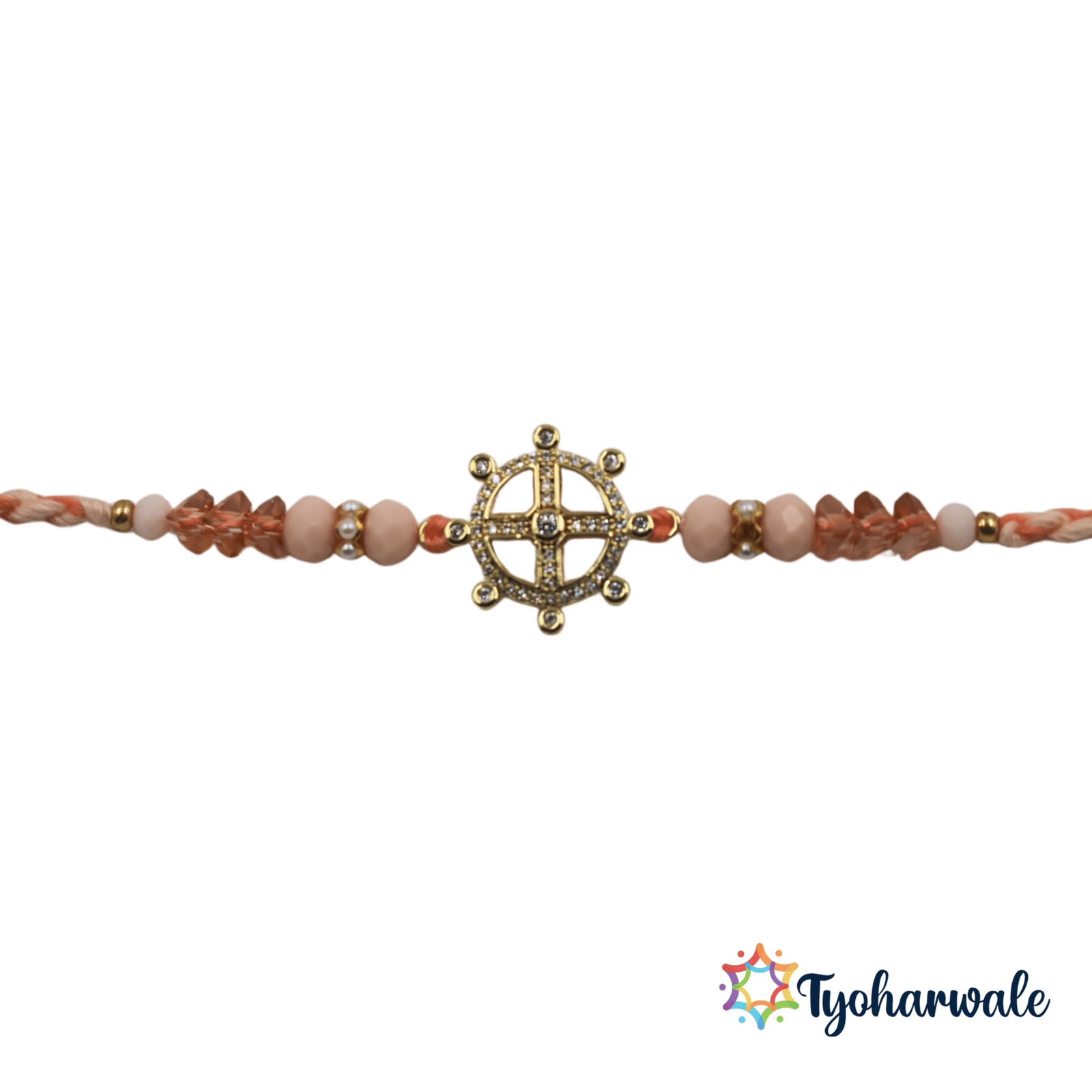Elegant Wheel Design Beaded Rakhi