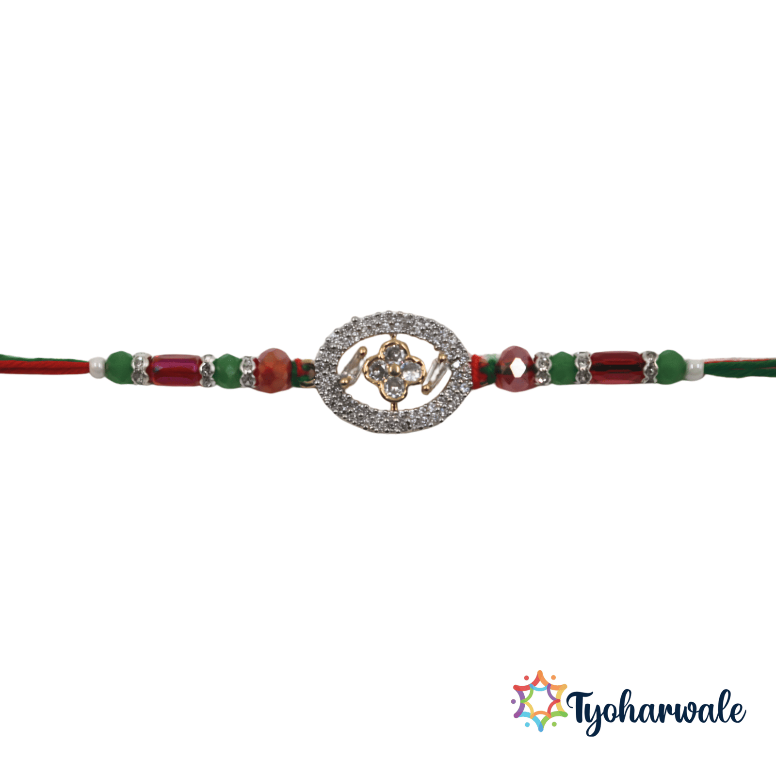 Elegant Multicolour Beaded Charm Rakhi