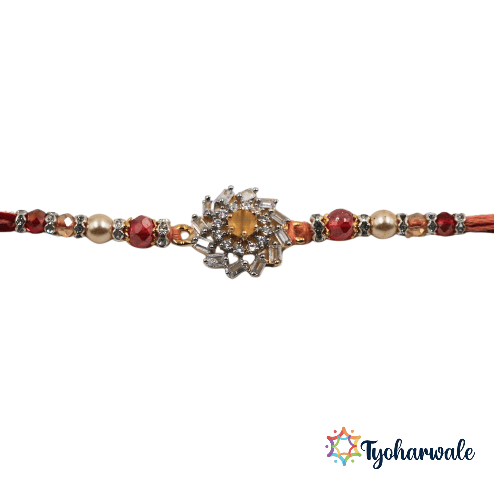 Elegant Floral-Inspired Beaded Rakhi