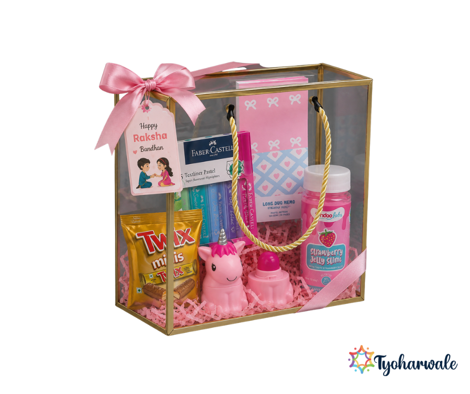 The Little Sparkle Raksha Bandhan gift hamper for younger sister