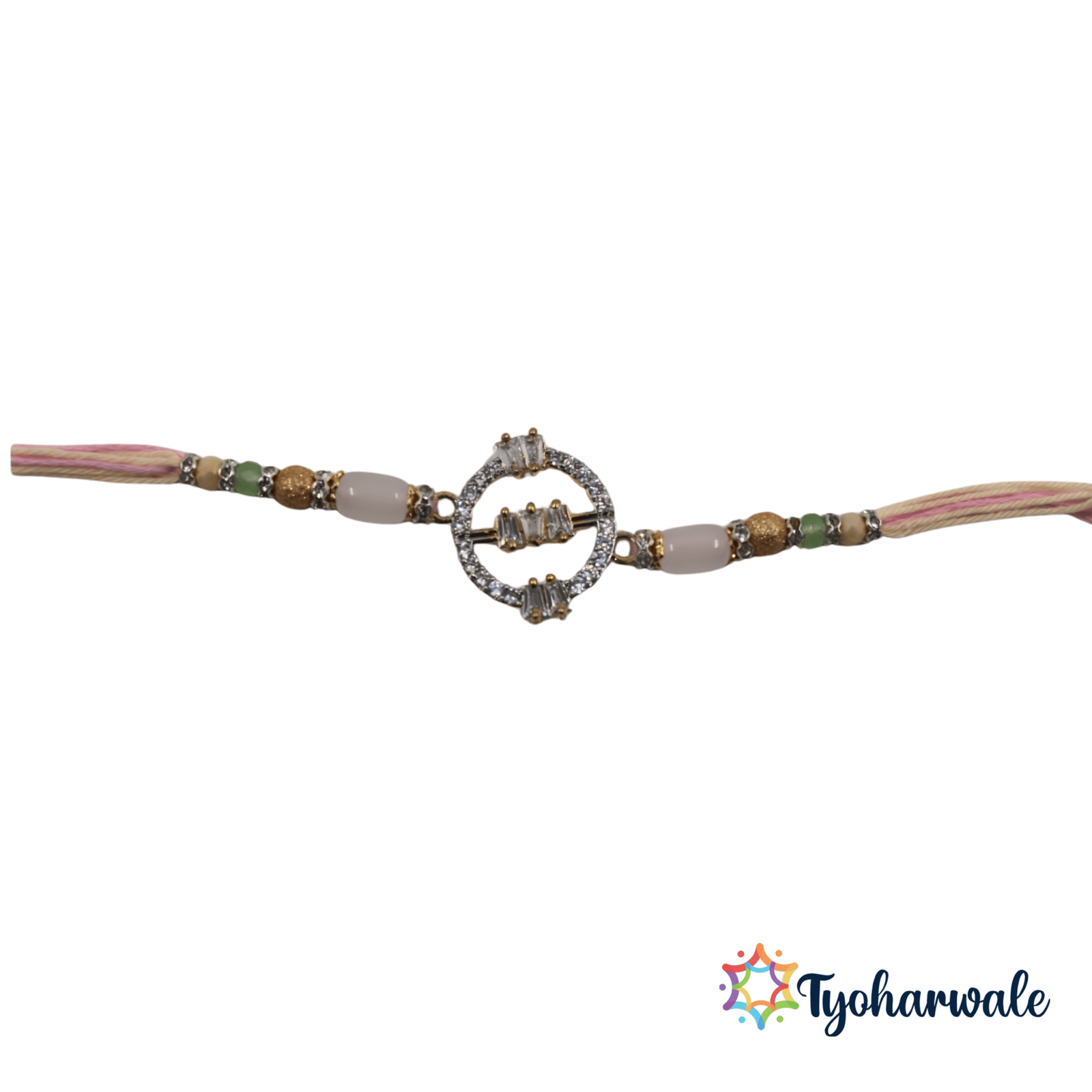 Elegant Circular Ornate Beaded Rakhi