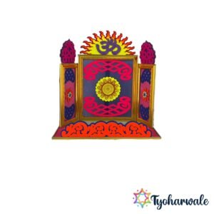 Om Royal Ganesh Ji Makhar made from corrugated sheet with MDF base for Ganesh Chaturthi decoration
