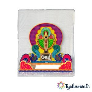 Mahalakshmi Themed Ganesh Ji Makhar made from Hilton Foam with LED lights and MDF base for Ganesh Chaturthi decoration