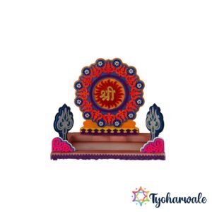 Circular Shree Symbol Ganesh Ji Makhar made from Hilton Foam with LED lights and MDF base for Ganesh Chaturthi decoration