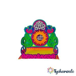Peacock Shree Ganesh Ji Makhar made from corrugated sheet with MDF base for Ganesh Chaturthi decoration