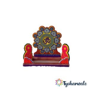 Om Floral Ganesh Ji Makhar made from corrugated sheet with an MDF base for Ganesh Chaturthi decoration
