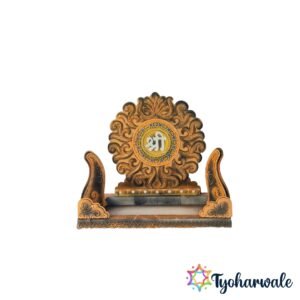 Round Shree Ganesh Ji Makhar made from Hilton Foam with LED lights and MDF base for Ganesh Chaturthi decoration