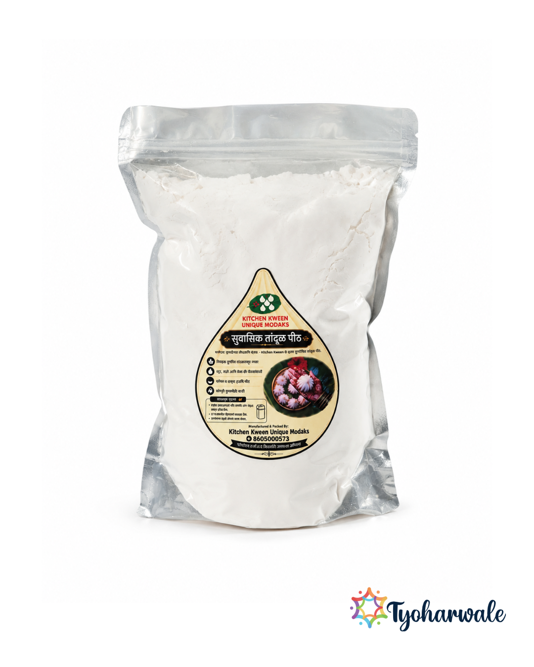 Premium suvasik tandalache peeth for modak in a sealed pouch