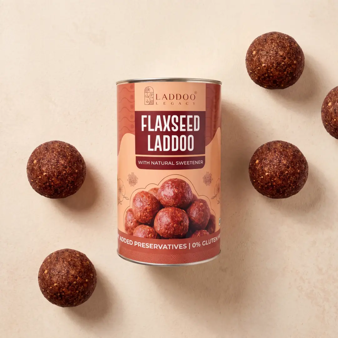 Flaxseed Laddoo – Traditional Indian Sweet Made with Flaxseeds, Sesame Seeds & Jaggery