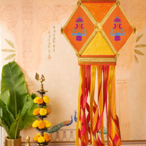Paithani Morpankhi Kandil made with original Paithani silk fabric for Diwali